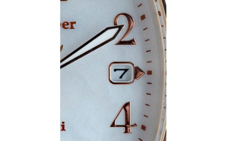 「Lサイズ：手首周り18.5cm」ベルト部分に久慈産琥珀使用 Amber Watch Six（アンバーウォッチシックス）