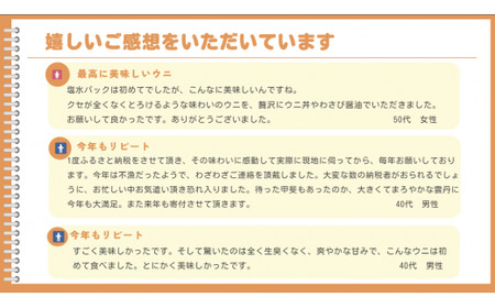 【先行予約 / 個数限定】 生うに 100g ( 塩水パック ) 獲れたその日に出荷！ 【 ムラサキウニ 無添加 天然 濃厚 ミョウバン不使用 おためし 数量限定 三陸産 】2025年5月下旬頃から順次発送予定 RT2424-R7