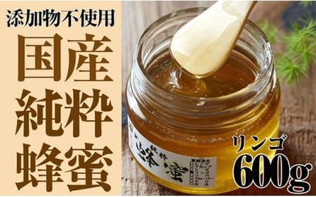 気仙養蜂の国産純粋蜂蜜〈リンゴ〉600g 【 はちみつ ギフト 料理 飲料 岩手県 陸前高田市 】RT871