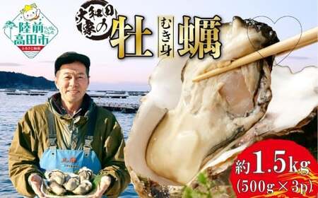【濃厚】 むき身牡蠣 1.5kg(500g×3袋) 冷蔵 加熱用 牡蠣