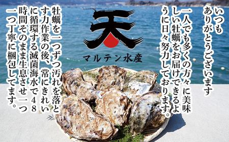 【期日指定可】マルテン水産の殻付き牡蠣15個