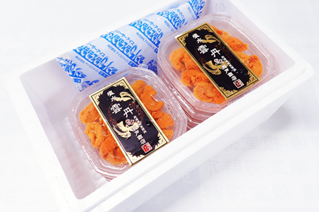 根室海鮮市場＜直送＞無添加むきたてエゾバフンウニ(赤系)塩水パック40～50g×5P[2026年1月中旬以降発送] C-28052