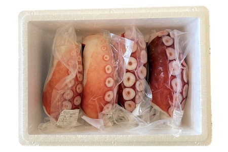 【北海道根室産】ボイル水たこ足ブロック4P(計1.8kg) C-20005