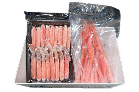 お刺身OK！生ずわいがに棒肉ポーション500g・紅ずわいがにポーション400g B-14115