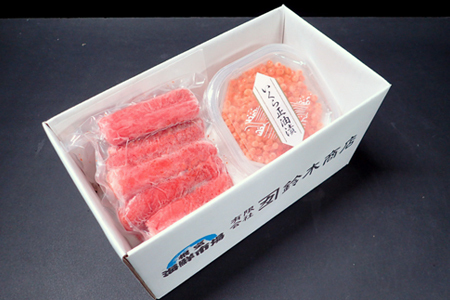 根室海鮮市場＜直送＞いくら醤油漬け(鮭卵)70g×1P、辛子明太子300g×1P G-28063