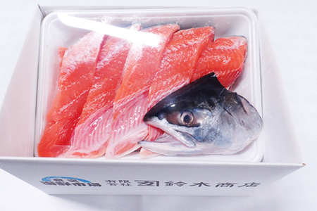 【北海道根室産】無添加天然時鮭(トキシラズ)半身分切身(5～6切) A-14271