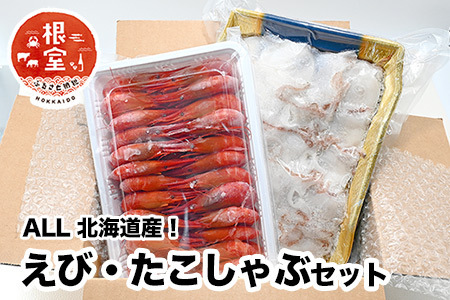 【北海道根室産】シマエビ400g・タコしゃぶ250g×4Pセット B-24019