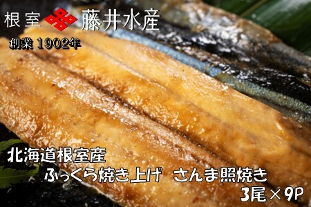 【北海道根室産】ふっくら焼き上げさんま照り焼き3枚×9P B-42114