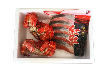 花咲かに2尾・甘塩紅鮭5切×1Pセット A-70025