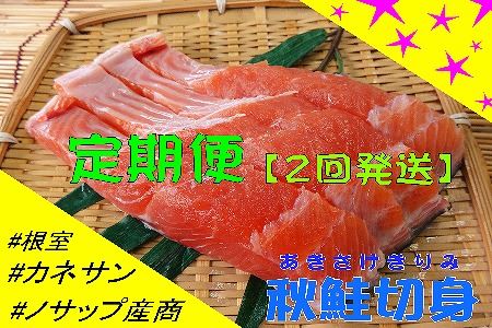＜定期便＞【北海道根室産】秋鮭切り身セット(2回発送) D-59012