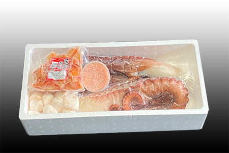 お刺身用ほたて貝柱・お刺身用たこ足・花咲かにむき身・いくら醤油漬けセット D-30029