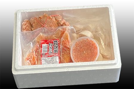 [12月21日決済分まで年内配送]毛かに・いくら・ほたて貝柱・花咲カニむき身セット D-30034