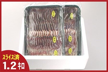 【北海道根室産】鹿肉(焼肉・すき焼・しゃぶしゃぶ用)600g×2P(計1.2kg) C-07005