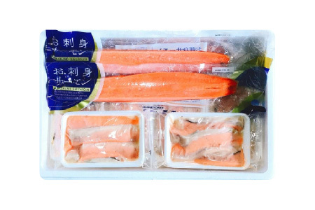 お刺身トラウトサーモン1.5kg&塩サーモンハラス2.2kg C-09015