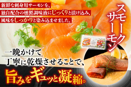 スモークサーモン500g＆とろサーモンハラミ燻製焼き500g A-09094