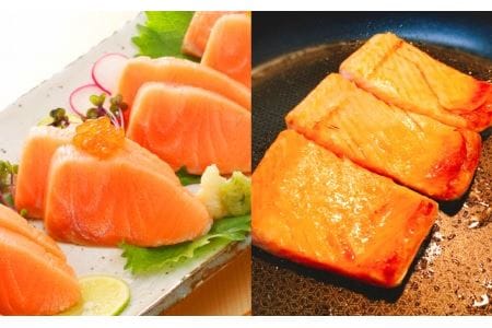 お刺身トラウトサーモン3kg＆とろサーモンハラミ燻製焼き3kg D-09027