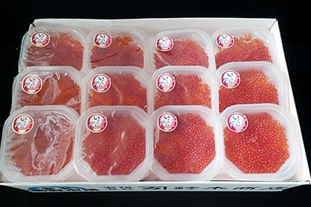 根室海鮮市場[直送]いくら醤油漬け(鱒卵)70g×12P(計840g) B-28065