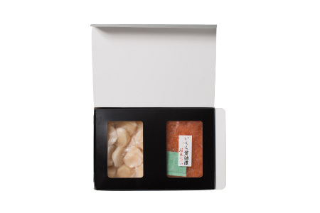 【北海道根室産】いくら醤油漬80g×4P、お刺身帆立貝柱400g C-42079