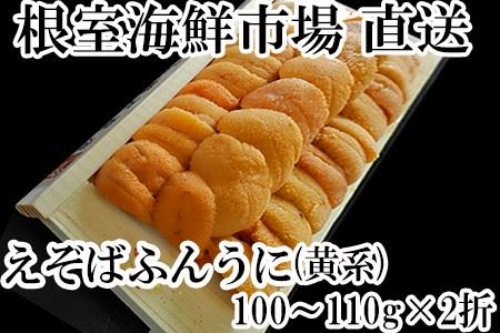根室海鮮市場[直送]エゾバフンウニ(黄系)約100～110g×2折 F-28010
