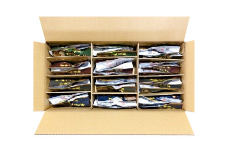 【12/31決済分まで1月中配送】 ほたての煮付けセット(旨煮・水煮・バター醤油・バジル)各8P B-09086