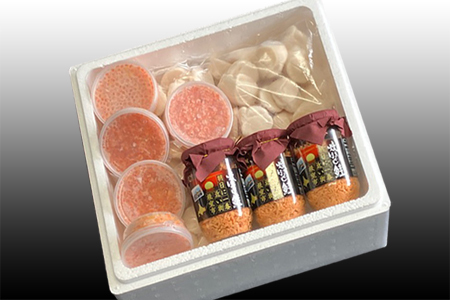 【12/31決済分まで1月中配送】 ほたて貝柱500g×5P、いくら醤油漬100g×5Ｐ、鮭フレーク150g×3瓶 E-76002