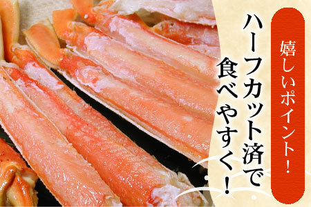 ＜12月22日決済分まで年内配送＞ボイル本ずわいがにハーフカット700g×2P(計1.4kg) A-07034