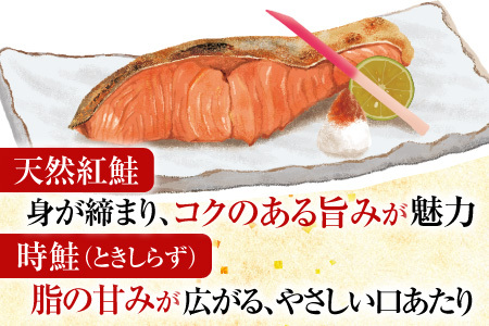 甘塩紅鮭5切×3P、甘塩時鮭5切×2Pセット A-36007