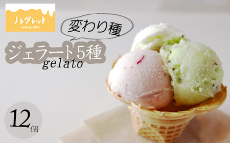 変わり種ジェラートセット 5種 計12個入り 【アイス工房Nollegretto】 ／ ジェラート アイス アイスクリーム スイーツ デザート カップアイス カップ入り カップジェラート ミルク 玄米 甘酒 あいす セット 詰め合わせ おすすめ ノレグレット
