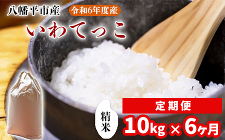 【2024年11月発送開始】 令和6年産 新米 岩手県産 いわてっこ 精米 10kg （5kg×2袋） × 6ヶ月定期便 ／ 白米 米 産地直送 農家直送 【中沢農産】