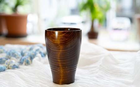 漆こっぷ -曉-弐 （ 赤松 ： 茶 ） ＜ゆうび＞ ／ 拭き漆仕上げ 漆塗り