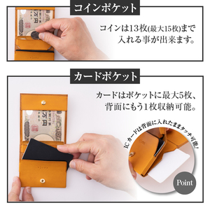 もっと 小さく薄い財布 dritto 2 thin ネイビー(紺) [BJ003]