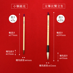 水沢筆セット（太筆比賢立生1本・小筆銘光1本） [BS031]