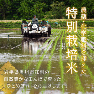 特別栽培米 hugmiのお米 奥州江刺産 ひとめぼれ 約9kg (約4.5kg×2袋) 白米 [BJ008]
