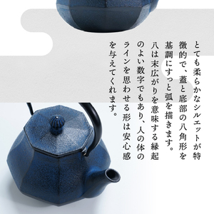 南部鉄器 鉄瓶 みやび 青 0.4L【及富作】 [AK031]