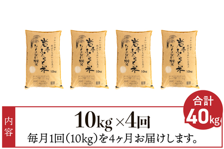 【12月2日より価格改定予定】3人に1人がリピーター!☆全4回定期便☆ 岩手ふるさと米 10kg×4ヶ月 令和6年産 一等米ひとめぼれ 東北有数のお米の産地 岩手県奥州市産【配送時期に関する変更不可】 [U0151]