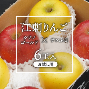 【少量お試し用】江刺りんご「サンふじ＆シナノゴールド」6玉入(各3玉) 【11月下旬以降順次お届け】 [AQ039]