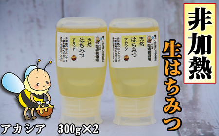 簗場養蜂場「天然はちみつ」アカシア 300g×2【国産蜂蜜】 ／ はちみつ