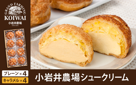 小岩井農場 シュークリーム 8個 セット / 人気 スイーツ デザート おやつ お菓子 おかし 洋菓子 焼き菓子 焼菓子 プレーン キャラメル 2種類 食べ比べ 味比べ 個包装 小分け お取り寄せ ギフト プチギフト 贈答用 贈り物 プレゼント お祝い パーティー お土産 手土産 誕生日 記念日 冷凍 おすすめ