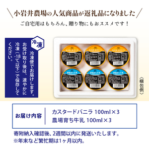 小岩井農場 アイスクリーム 6個 セット ／ 人気 スイーツ デザート アイス カスタード バニラ ミルク 牛乳 2種類 食べ比べ おやつ お菓子 おかし 個包装 小分け お取り寄せ ギフト プチギフト 贈答用 贈り物 プレゼント お祝い パーティー お土産 手土産 誕生日 記念日 冷凍 おすすめ