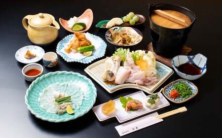 岩手鶯宿温泉 川長 2名様 1泊2食 宿泊券 ／ とらふぐ フルコース 温泉 鴬宿温泉 ペア