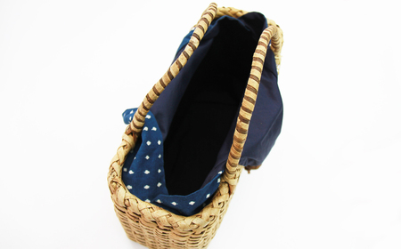 雫石民芸社】くるみ皮細工・手提げバック／胡桃皮 かばん かご カゴ