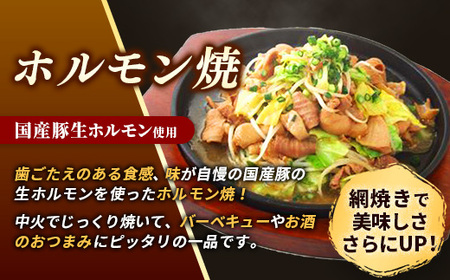 岩手のとうちゃんかあちゃんの店 ホルモン焼セット 豚 簡単  黒みそ 豚肉 