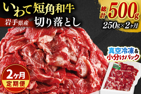 ★先行予約 2月下旬より発送★ ＼2ヶ月連続 定期便／ 切り落とし 牛肉 赤身 肉 いわて 短角和牛 250g (総計 500g) 小分けパック 真空冷凍 | 牛肉 肉 赤身 短角 和牛 国産牛肉 ブランド牛 切り落し 大容量 牛丼 肉じゃが 煮込み 煮物 小分け 真空パック 使い勝手の良い牛肉 数量限定 (AB110)