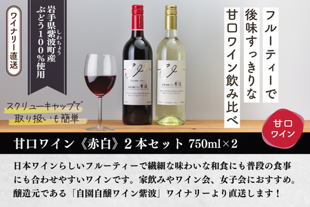 ワイン 赤・白 甘口ワイン 2本セット AL099