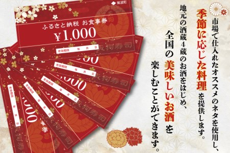 ZA001  天狗寿司で使えるお食事券　5000円分（1000円×5枚）