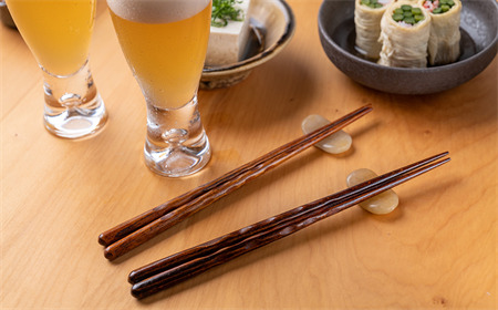 【Wood工房】拭き漆箸・くり　２３cm