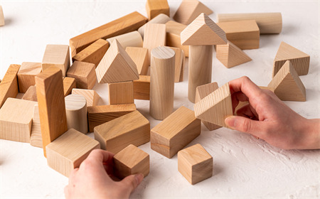 【イニシャル刻印】Wood工房　森の木の積木５０個入り【優しい木のおもちゃ】