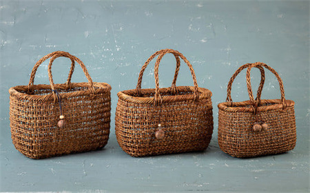 若畑創作館「あけび蔓 透かし編み籠バッグ」（中）