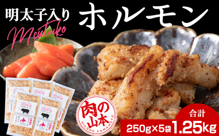明太子入り 味付けホルモン 250g 5パック ＜肉の山本＞