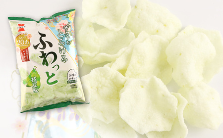 【 定期便 3ヶ月 】 ふわっと 枝豆味 10袋入×2箱 ~ 北海道工場 製造 ~《 岩塚製菓 》